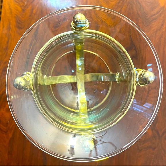 Vintage MCM Brass and Glass 11” Tall Candle Holder - Picture 4 of 8